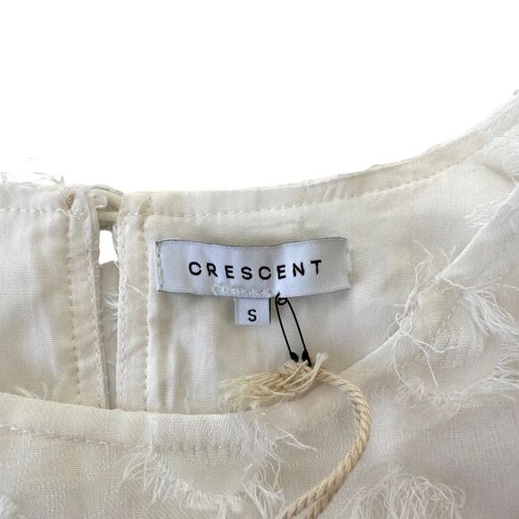 NWT Crescent Eyelash White Babydoll Long Sleeve Semi Sheer Mini Dress, Small - Picture 10 of 13